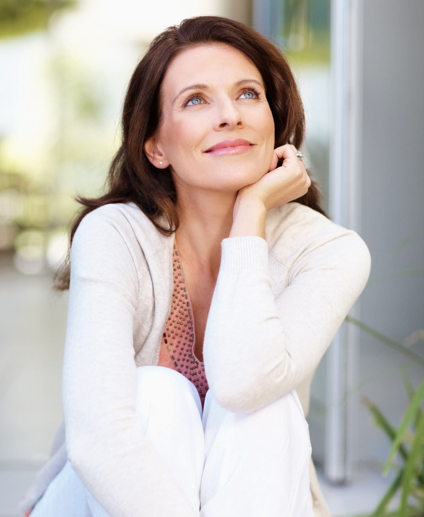 Smiling mature lady looking up Skinpen in Phoenix, AZ